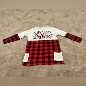 Let it snow Buffalo plaid large Christmas long sleeve tshirt